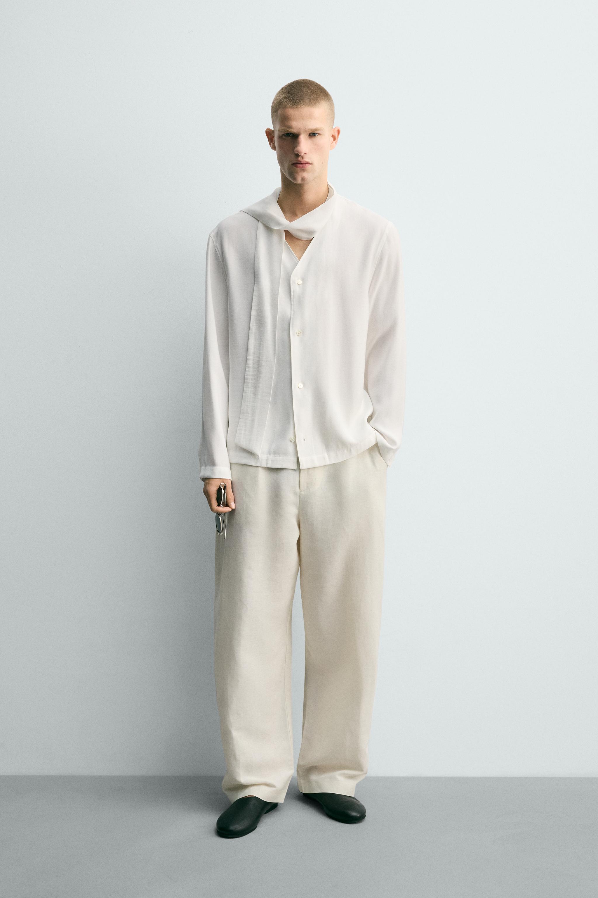 FLOWY TIE SHIRT